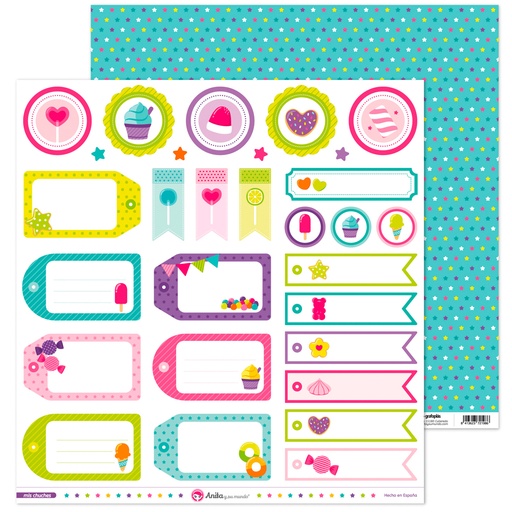 [GRA37011323] PACK5 PAPEL SCRAP ETIQUETAS MIS CHUCHE