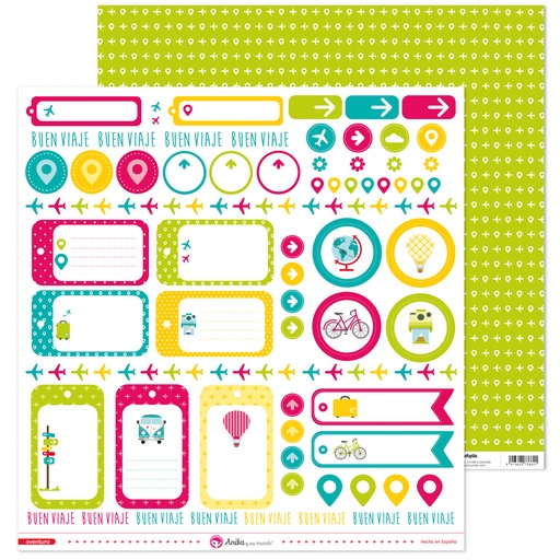 [GRA37011327] PACK5 PAPEL SCRAP ETIQUETAS AVENTURA