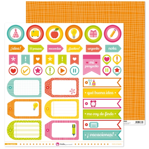 [GRA37011334] PACK5 PAPEL SCRAP ETIQUETAS ME ORGANIZO