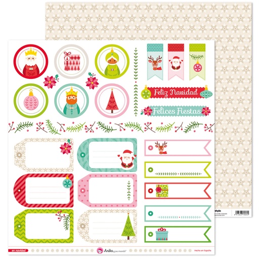 [GRA37011339] PACK5 PAPEL SCRAP ETIQUETAS EN NAVIDAD