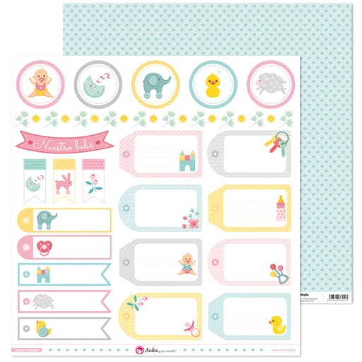 [GRA37011344] PACK5 PAPEL SCRAP ETIQUETAS NUESTRA PEQU