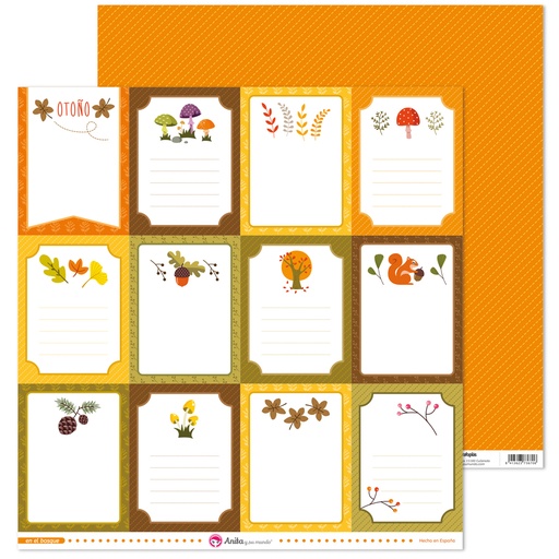 [GRA37011528] PACK5 PAPEL SCRAP TARJETAS EN EL BOSQUE