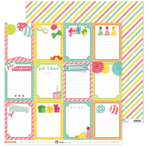 [GRA37011537] PACK5 PAPEL SCRAP TARJETAS FELICID!