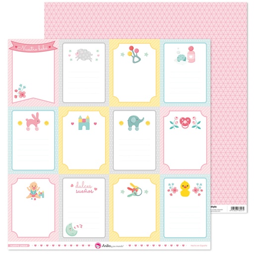 [GRA37011544] PACK5 PAPEL SCRAP TARJETAS NUESTRA PEQUE