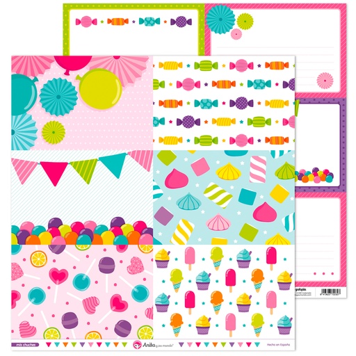 [GRA37011723] PACK5 PAPEL TARJETAS GRANDES MIS CHUCHES