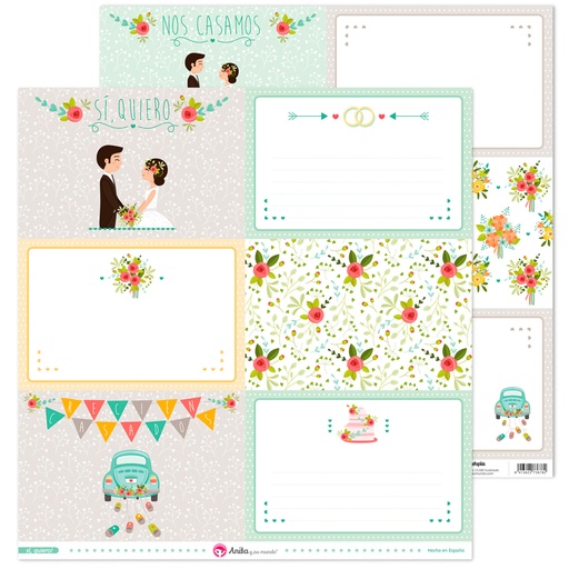 [GRA37011729] PACK5 PAPEL TARJETAS GRANDES SI QUIERO