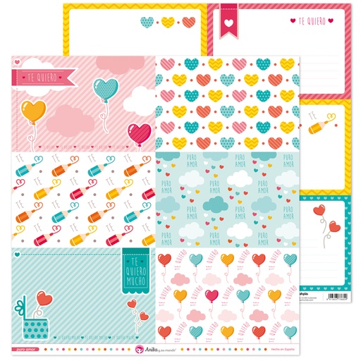 [GRA37011733] PACK5 PAPEL TARJETAS GRANDES PURO AMOR