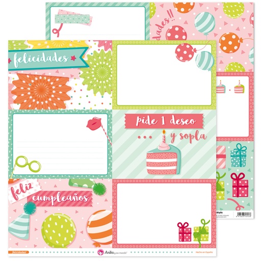 [GRA37011737] PACK5 PAPEL TARJETAS GRANDES FELICID!