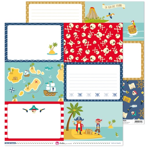 [GRA37011740] PACK5 PAPEL TARJ. GRANDES ISLA DEL TESOR