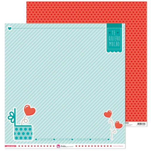 [GRA37018617] PACK5 PAPEL SCRAP 12x12LO CORAZ.PURO AMR