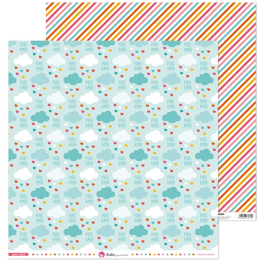 [GRA37018622] PACK5 PAPEL SCRAP 12x12NUBES PURO AMOR