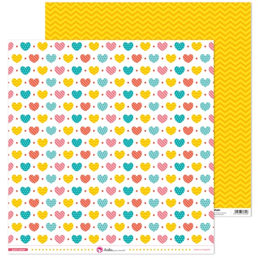 [GRA37018623] PACK5 PAPEL SCRAP 12x12CORAZ. PURO AMOR