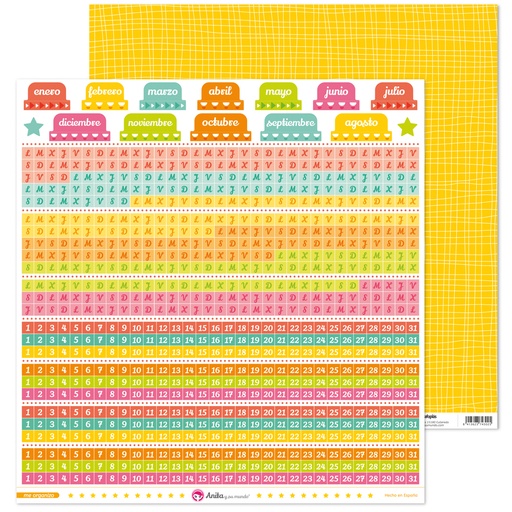 [GRA37018632] PACK5 PAPEL SCRAP 12X12DIAS ME ORGANIZ