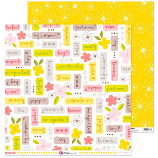 [GRA37018636] PACK5 PAP. SCRAP12X12 MENSAJES DE CHICAS