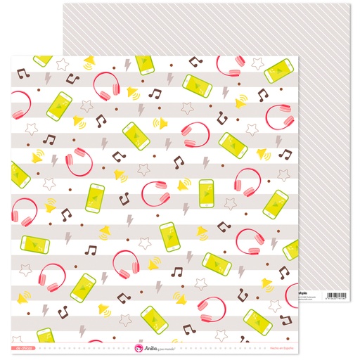 [GRA37018637] PACK5 PAP. SCRAP12X12 MUSICA DE CHICAS