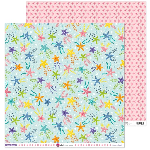 [GRA37018643] PACK5 PAP. SCRAP12X12 ESTREL.BAJO EL MAR