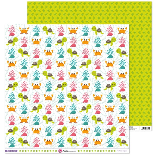 [GRA37018647] PACK5 PAP. SCRAP12X12 TORTUS BAJO EL MAR