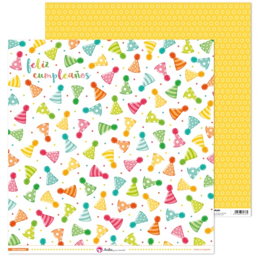 [GRA37018650] PACK5 PAP. SCRAP12X12 GORROS FELICID!