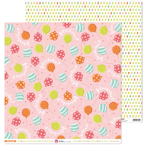 [GRA37018653] PACK5 PAP. SCRAP12X12 GLOBOS FELICID!