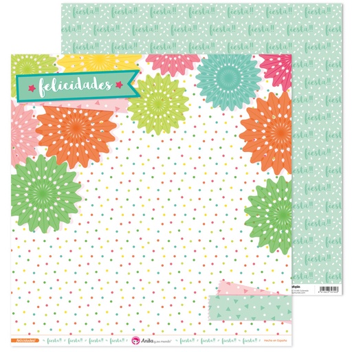 [GRA37018657] PACK5 PAP. SCRAP12X12 LO.ROSET.FELICID!