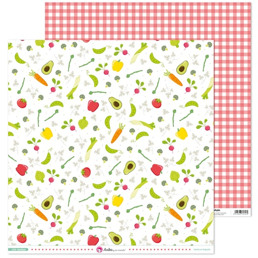 [GRA37018660] PACK5 PAP. SCRAP12X12 VERD.MIS RECETAS