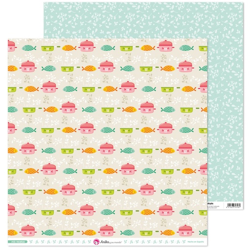 [GRA37018661] PACK5 PAP. SCRAP12X12 PESCAD.MIS RECETAS