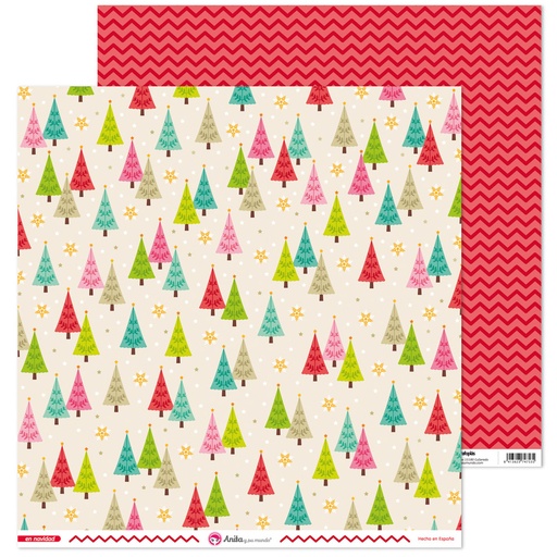 [GRA37018666] PACK5 PAP. SCRAP12X12 PINOS EN NAVIDAD
