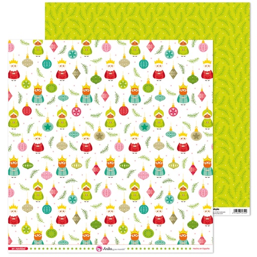 [GRA37018667] PACK5 PAP. SCRAP12X12 REYES EN NAVIDAD