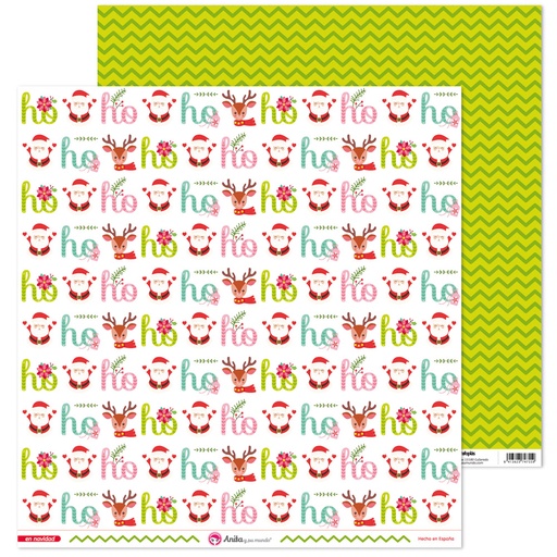 [GRA37018668] PACK5 PAP. SCRAP12X12 HOHO EN NAVIDAD