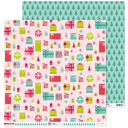 [GRA37018669] PACK5 PAP. SCRAP12X12 REGAL.EN NAVIDAD