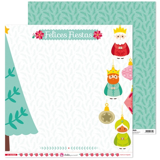 [GRA37018672] PACK5 PAP. SCRAP12X12 LO.REYES EN NAVID