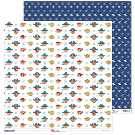 [GRA37018678] PACK5 PAP. SCRAP12X12 CARAS ISLA TESOR