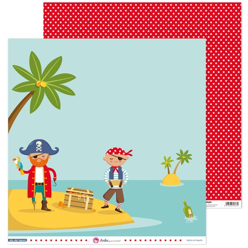 [GRA37018680] PACK5 PAP. SCRAP12X12 LO.PIRATA I.TESORO