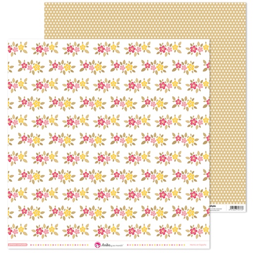 [GRA37018686] PACK5 PAP. SCRAP12X12 FLOR.BL.COMUN.ELLA