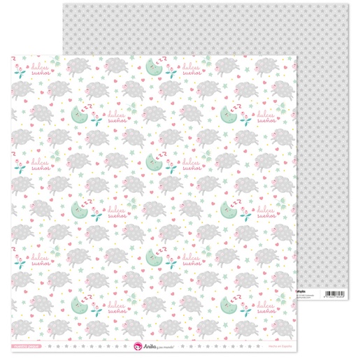 [GRA37018811] PACK5 PAP.SCRAP12X12 OVEJAS NUESTRA PEQU