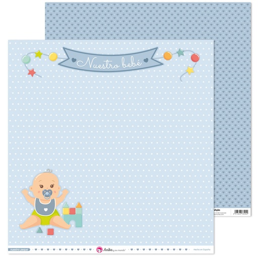 [GRA37018816] PACK5 PAP.SCRAP12X12 LO.BEBE NUESTRO PEQ