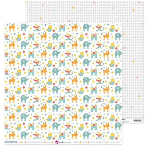 [GRA37018823] PACK5 PAP.SCRAP12X12 JUGUETE NUESTRO PEQ
