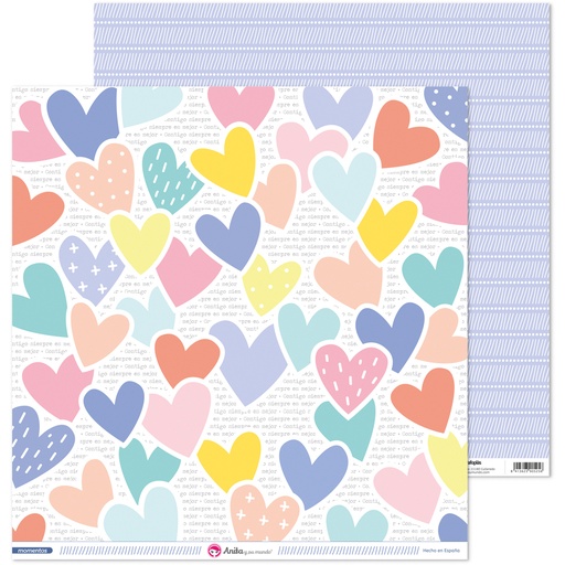 [GRA37018850] PACK5 PAP.SCRAP12X12 CORAZONES MOMENTOS