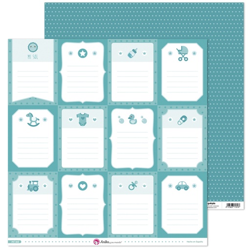 [GRA37019105] PACK5 PAPEL SCRAP 12x12BIBERONES MI SOL