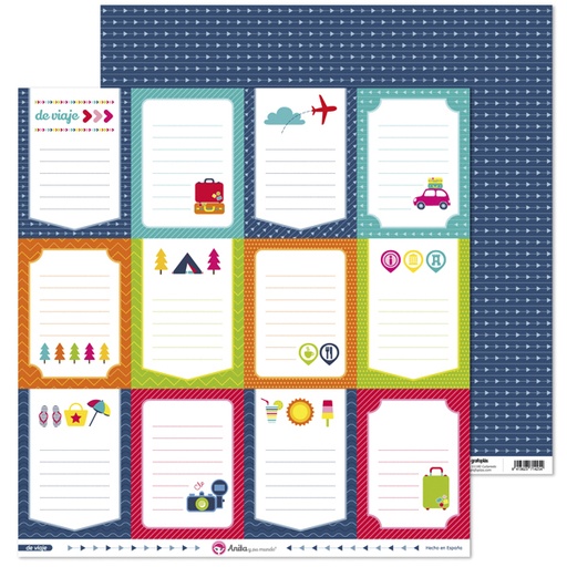 [GRA37019153] PACK5 PAPEL SCRAP 12x12MAPAS DE VIAJE