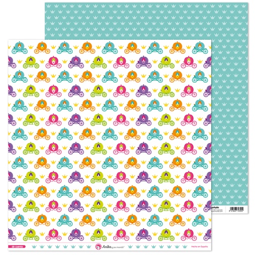 [GRA37019710] PACK5 PAPEL SCRAP 12x12CARROZA DE CUENTO