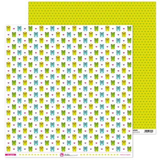 [GRA37019713] PACK5 PAPEL SCRAP 12x12 RANAS DE CUENTO