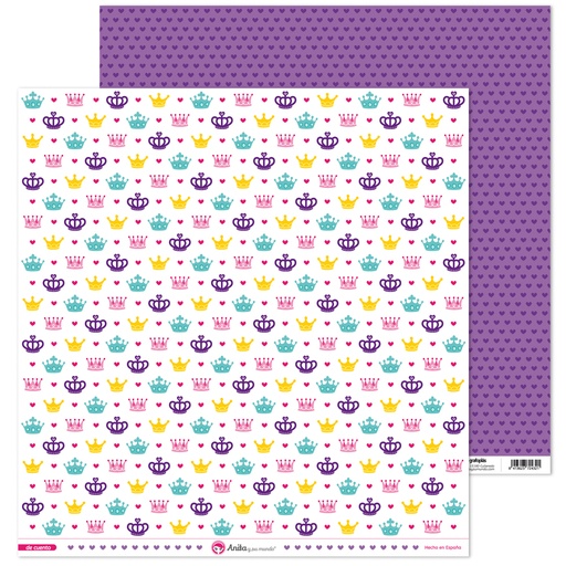 [GRA37019715] PACK5 PAPEL SCRAP 12x12CORONAS DE CUENTO