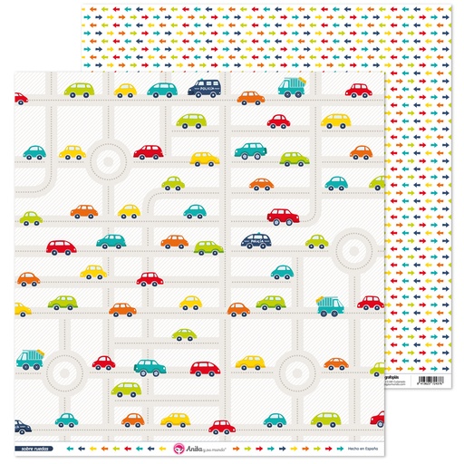 [GRA37019720] PACK5 PAPEL SCRAP 12x12 COCHES S/ RUEDAS