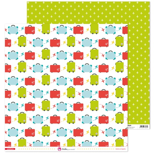 [GRA37019769] PACK5 PAPEL SCRAP 12x12 MALETAS AVENTURA