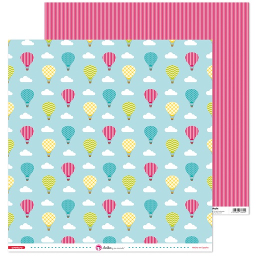 [GRA37019770] PACK5 PAPEL SCRAP 12x12 GLOBOS AVENTURA