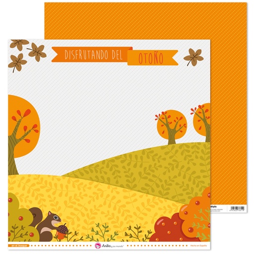 [GRA37019777] PACK5 PAPEL SCRAP 12x12LO ARDILLA BOSQUE