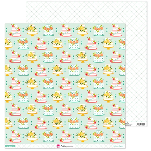 [GRA37019786] PACK5 PAPEL SCRAP 12x12 TARTAS SI QUIERO