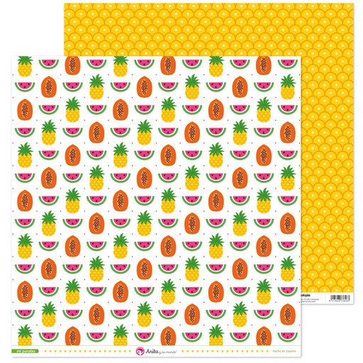 [GRA37019792] PACK5 PAPEL SCRAP 12x12FRUTAS MI PARAISO