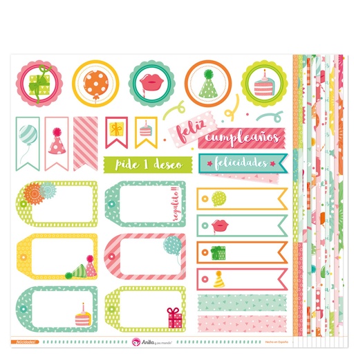 [GRA37019837] PACK13 PAPELES SCRAP FELICIDADES!